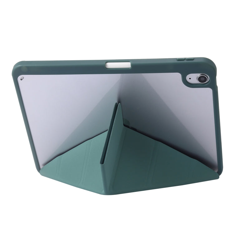 For iPad 2025 / 2022 Deformation Transparent Acrylic Leather Tablet Case(Deep Green) - iPad 2025 / 2022 Cases by buy2fix | Online Shopping UK | buy2fix