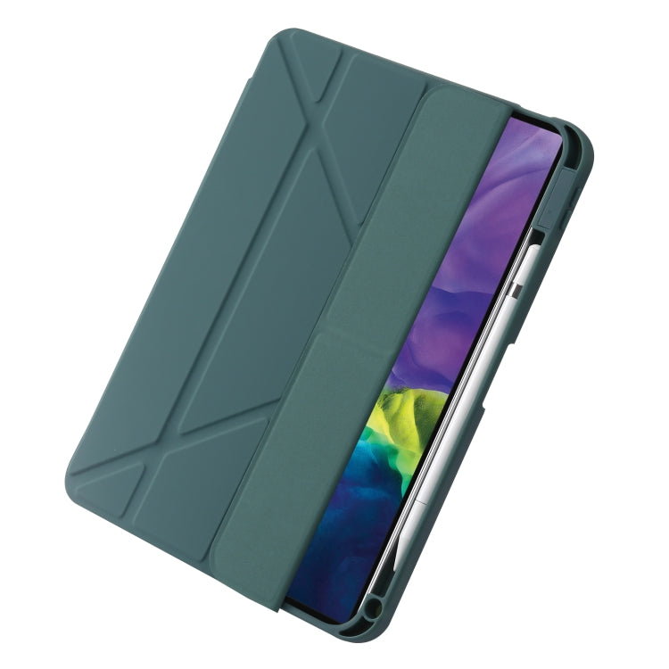 For iPad 2025 / 2022 Deformation Transparent Acrylic Leather Tablet Case(Deep Green) - iPad 2025 / 2022 Cases by buy2fix | Online Shopping UK | buy2fix
