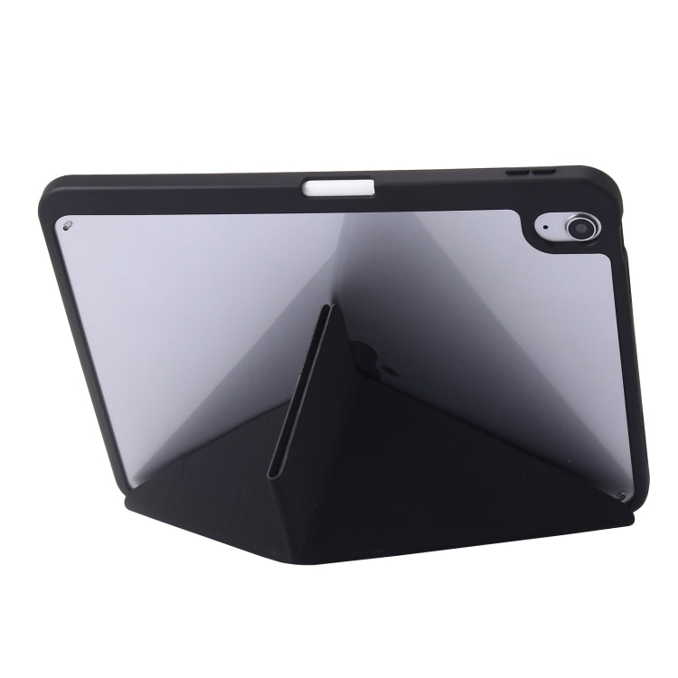 For iPad 2025 / 2022 Deformation Transparent Acrylic Leather Tablet Case(Black) - iPad 2025 / 2022 Cases by buy2fix | Online Shopping UK | buy2fix