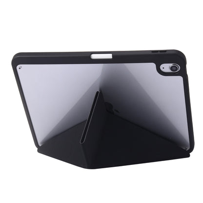 For iPad 2025 / 2022 Deformation Transparent Acrylic Leather Tablet Case(Black) - iPad 2025 / 2022 Cases by buy2fix | Online Shopping UK | buy2fix