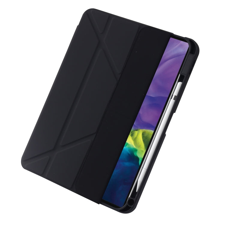 For iPad 2025 / 2022 Deformation Transparent Acrylic Leather Tablet Case(Black) - iPad 2025 / 2022 Cases by buy2fix | Online Shopping UK | buy2fix