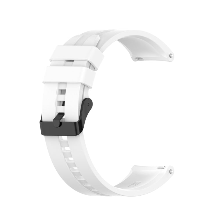 For Huawei Watch Buds 20mm Silicone Black Buckle Watch Band(White) by buy2fix