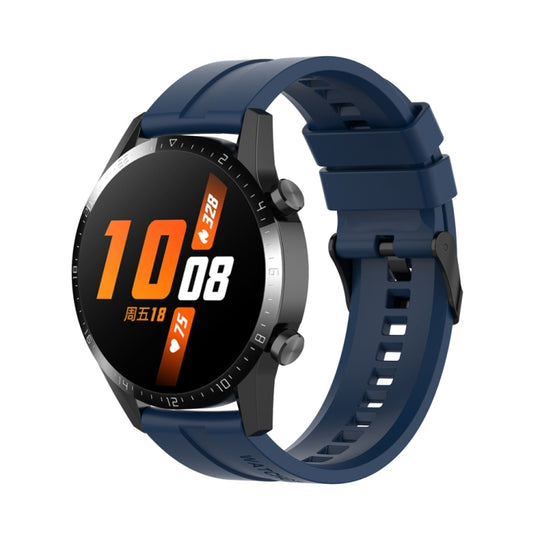 For Huawei Watch Buds 20mm Silicone Black Buckle Watch Band(Dark Blue)