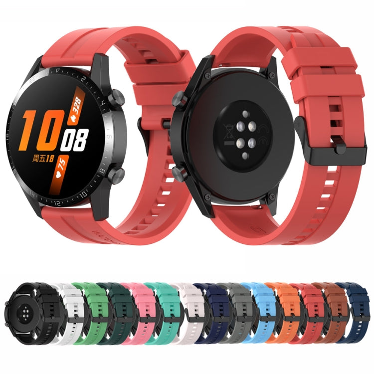 For Huawei Watch 3 Pro New 20mm Silicone Black Buckle Watch Band(White) by buy2fix