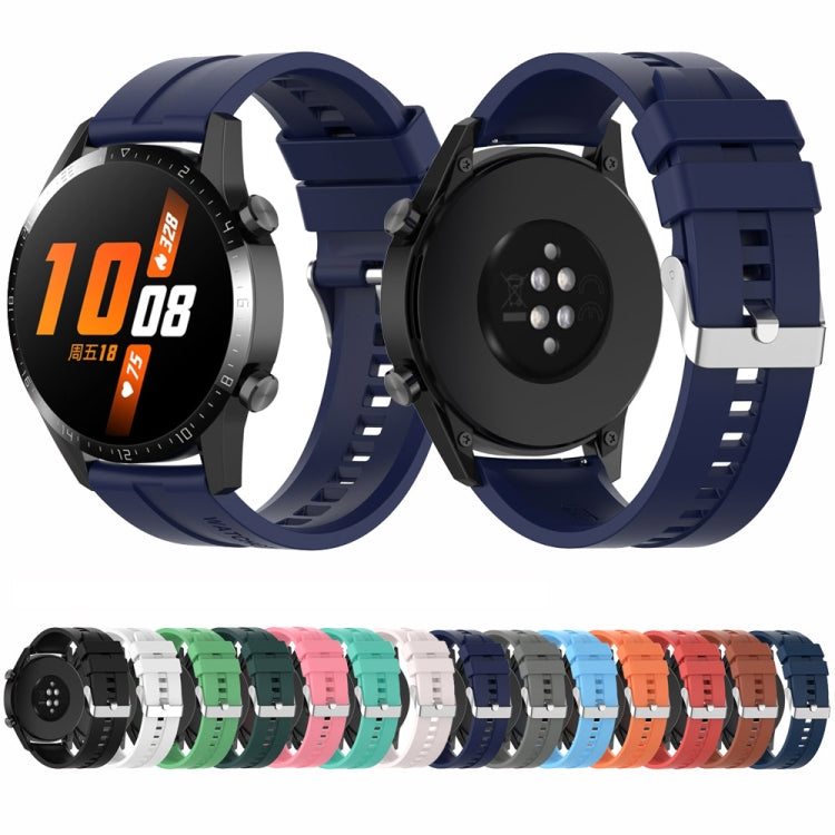 For Huawei Watch Buds / Watch 3 Pro New 20mm Silicone Silver Buckle Watch Band(White) by buy2fix