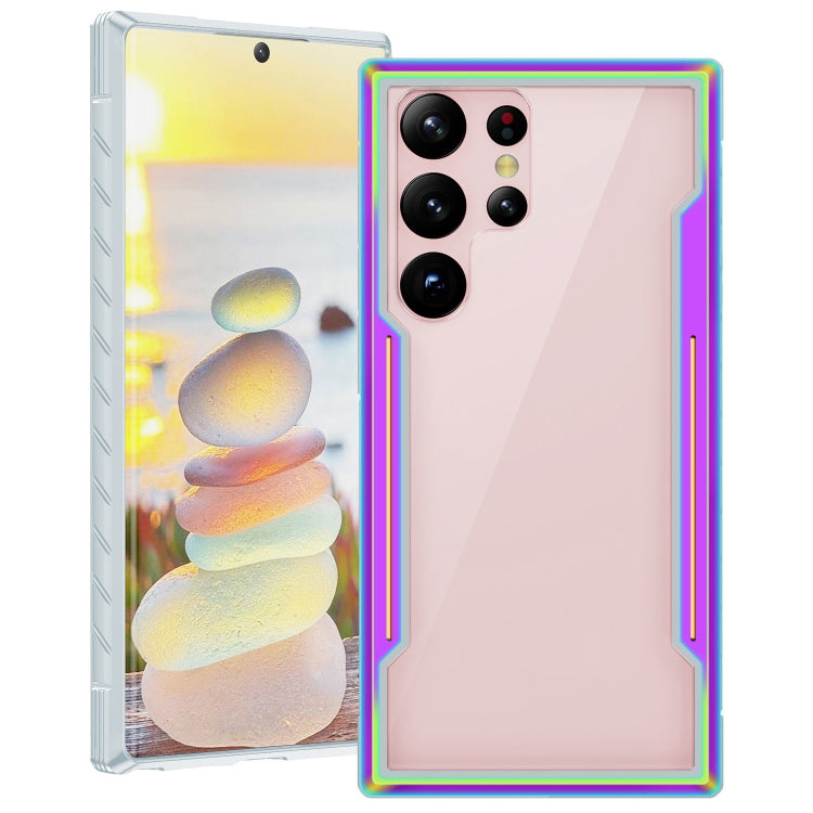 For Samsung Galaxy S23 5G Defender Metal Clear PC Soft TPU Phone Case(Colorful) - Galaxy S23 5G Cases by buy2fix | Online Shopping UK | buy2fix