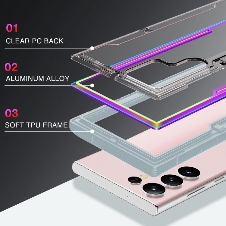 For Samsung Galaxy S23 5G Defender Metal Clear PC Soft TPU Phone Case(Colorful) - Galaxy S23 5G Cases by buy2fix | Online Shopping UK | buy2fix
