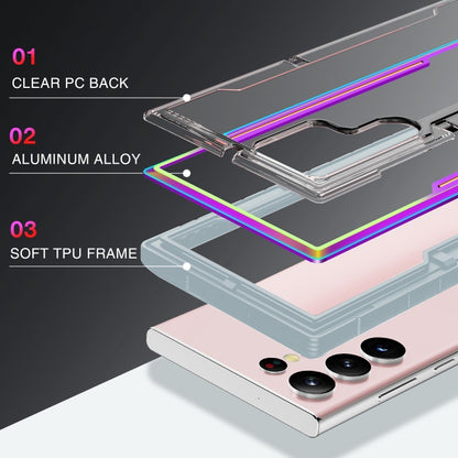 For Samsung Galaxy S23 5G Defender Metal Clear PC Soft TPU Phone Case(Colorful) - Galaxy S23 5G Cases by buy2fix | Online Shopping UK | buy2fix