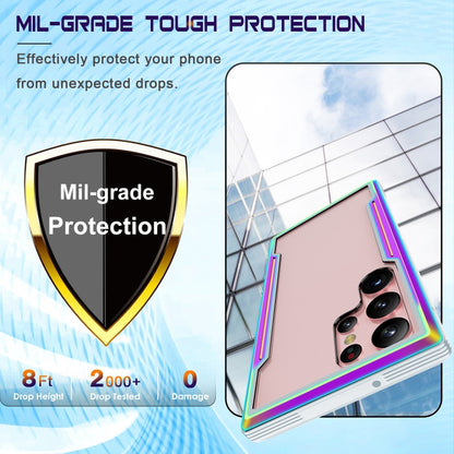 For Samsung Galaxy S23 5G Defender Metal Clear PC Soft TPU Phone Case(Colorful) - Galaxy S23 5G Cases by buy2fix | Online Shopping UK | buy2fix