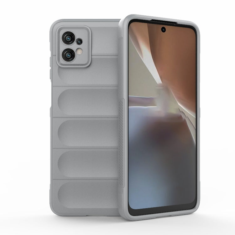 For Motorola Moto G32 Magic Shield TPU + Flannel Phone Case(Grey) by buy2fix