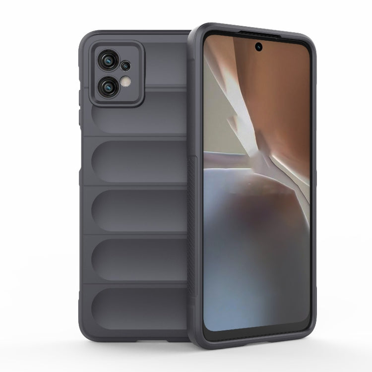 For Motorola Moto G32 Magic Shield TPU + Flannel Phone Case(Dark Grey) by buy2fix