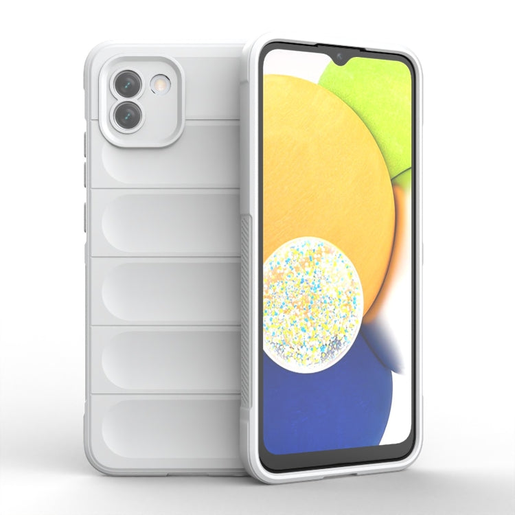 For Samsung Galaxy A03 Global Magic Shield TPU + Flannel Phone Case(White) by buy2fix