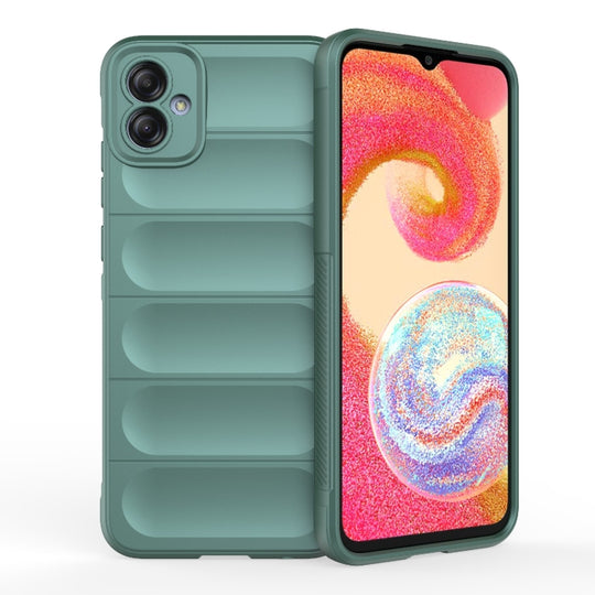For Samsung Galaxy A04e 4G Magic Shield TPU + Flannel Phone Case(Dark Green)