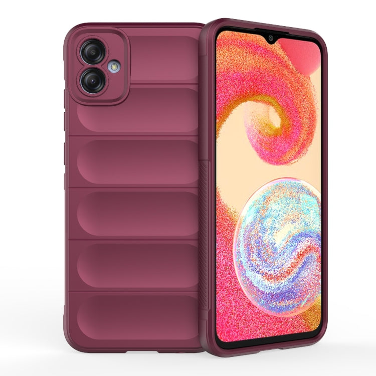 For Samsung Galaxy A04e 4G Magic Shield TPU + Flannel Phone Case(Wine Red) by buy2fix