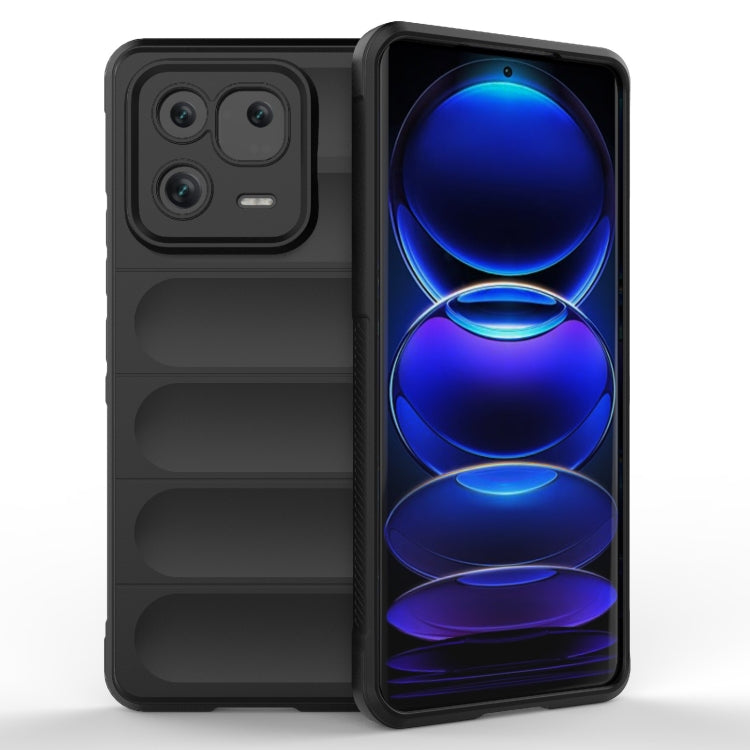 For Xiaomi 13 Pro 5G Magic Shield TPU + Flannel Phone Case(Black) - Xiaomi Cases by buy2fix | Online Shopping UK | buy2fix