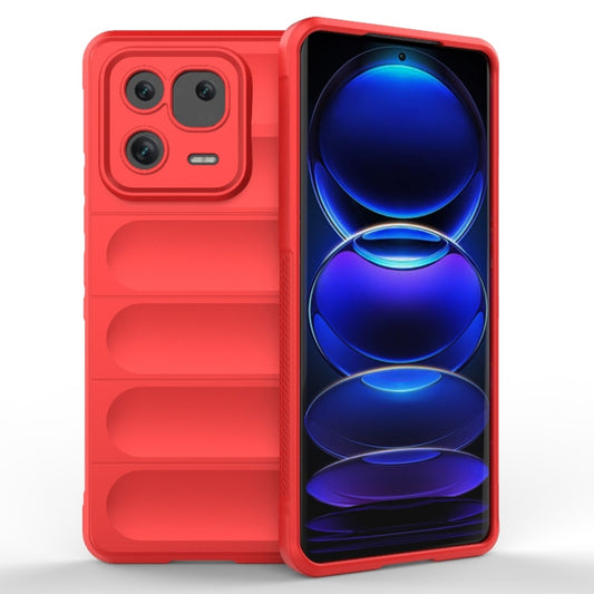 For Xiaomi 13 Pro 5G Magic Shield TPU + Flannel Phone Case(Red) - Xiaomi Cases by buy2fix | Online Shopping UK | buy2fix
