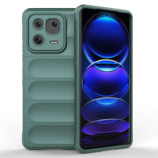 For Xiaomi 13 Pro 5G Magic Shield TPU + Flannel Phone Case(Dark Green) - Xiaomi Cases by buy2fix | Online Shopping UK | buy2fix