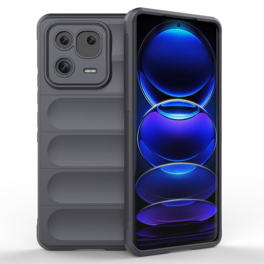 For Xiaomi 13 Pro 5G Magic Shield TPU + Flannel Phone Case(Dark Grey) - Xiaomi Cases by buy2fix | Online Shopping UK | buy2fix