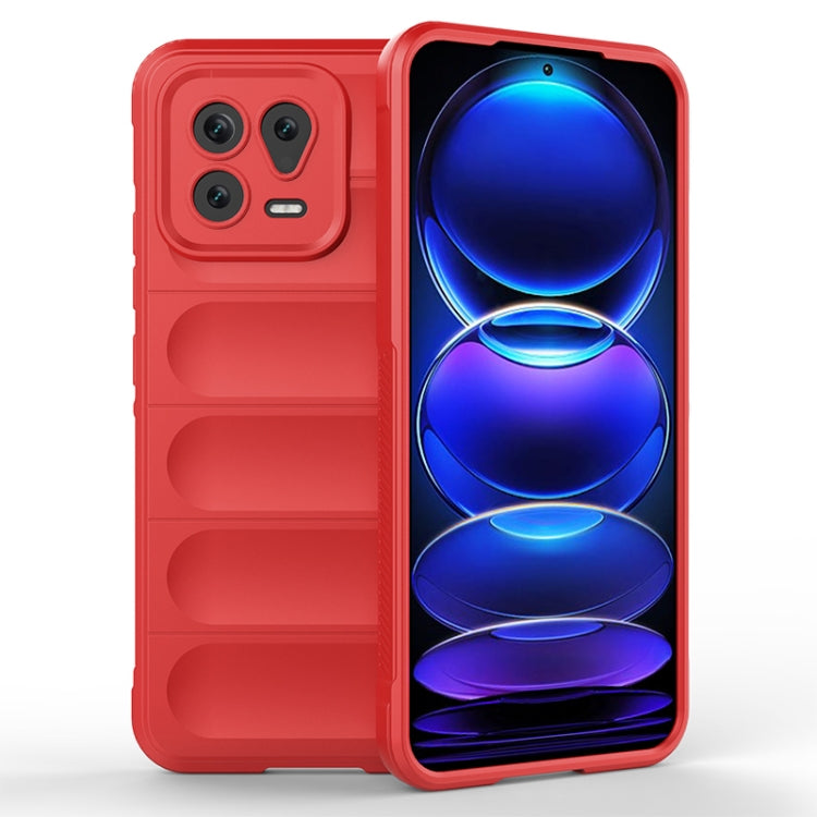 For Xiaomi 13 Magic Shield TPU + Flannel Phone Case(Red) - Xiaomi Cases by buy2fix | Online Shopping UK | buy2fix
