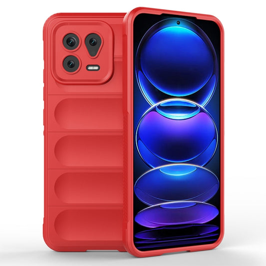 For Xiaomi 13 Magic Shield TPU + Flannel Phone Case(Red) - Xiaomi Cases by buy2fix | Online Shopping UK | buy2fix