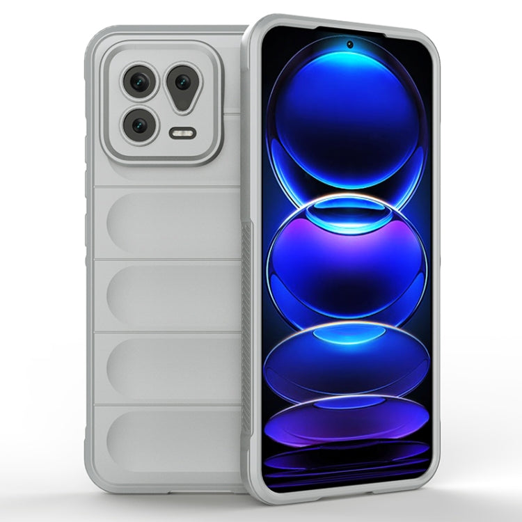 For Xiaomi 13 Magic Shield TPU + Flannel Phone Case(Grey) - Xiaomi Cases by buy2fix | Online Shopping UK | buy2fix