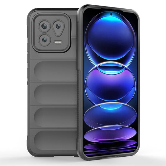 For Xiaomi 13 Magic Shield TPU + Flannel Phone Case(Dark Grey) - Xiaomi Cases by buy2fix | Online Shopping UK | buy2fix