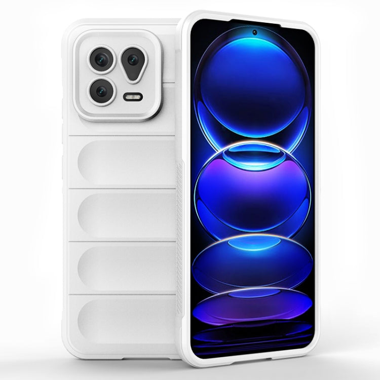 For Xiaomi 13 Magic Shield TPU + Flannel Phone Case(White) - Xiaomi Cases by buy2fix | Online Shopping UK | buy2fix