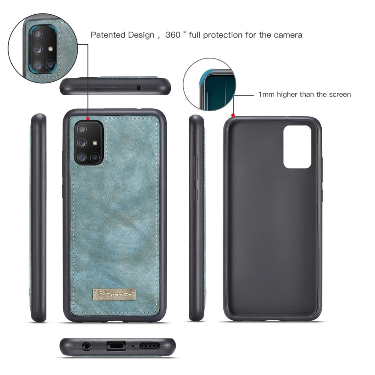 For Galaxy A51 4G CaseMe-008 Detachable Multifunctional Horizontal Flip Leather Case with Card Slot & Holder & Zipper Wallet & Photo Frame(Blue) - Galaxy Phone Cases by CaseMe | Online Shopping UK | buy2fix