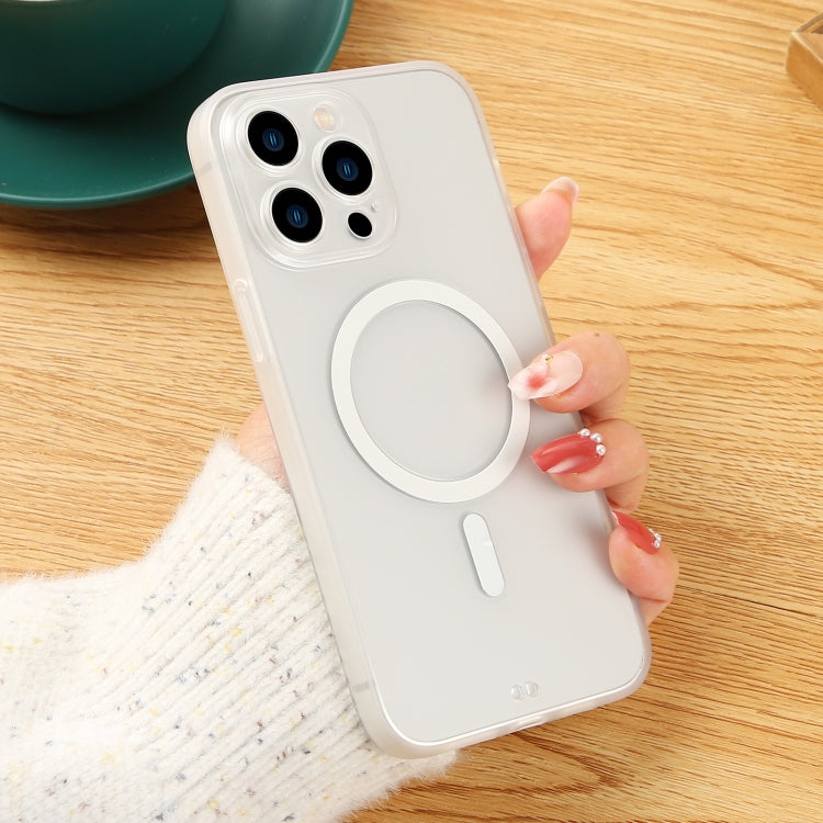 For iPhone 14 Matte MagSafe Magnetic Phone Case(Transparent) by buy2fix