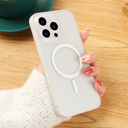 For iPhone 14 Matte MagSafe Magnetic Phone Case(Transparent) by buy2fix