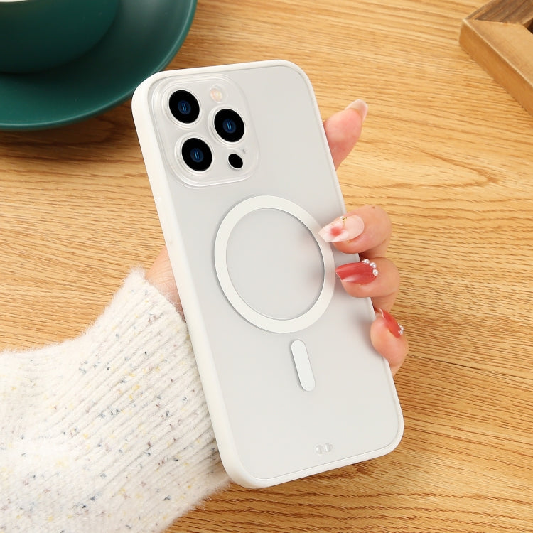 For iPhone 14 Matte MagSafe Magnetic Phone Case(White) by buy2fix