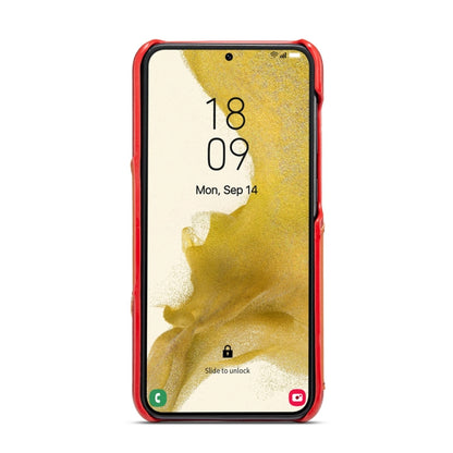 For Samsung Galaxy S23+ 5G Fierre Shann Oil Wax Texture Genuine Leather Back Phone Case(Red) - Galaxy S23+ 5G Cases by FIERRE SHANN | Online Shopping UK | buy2fix