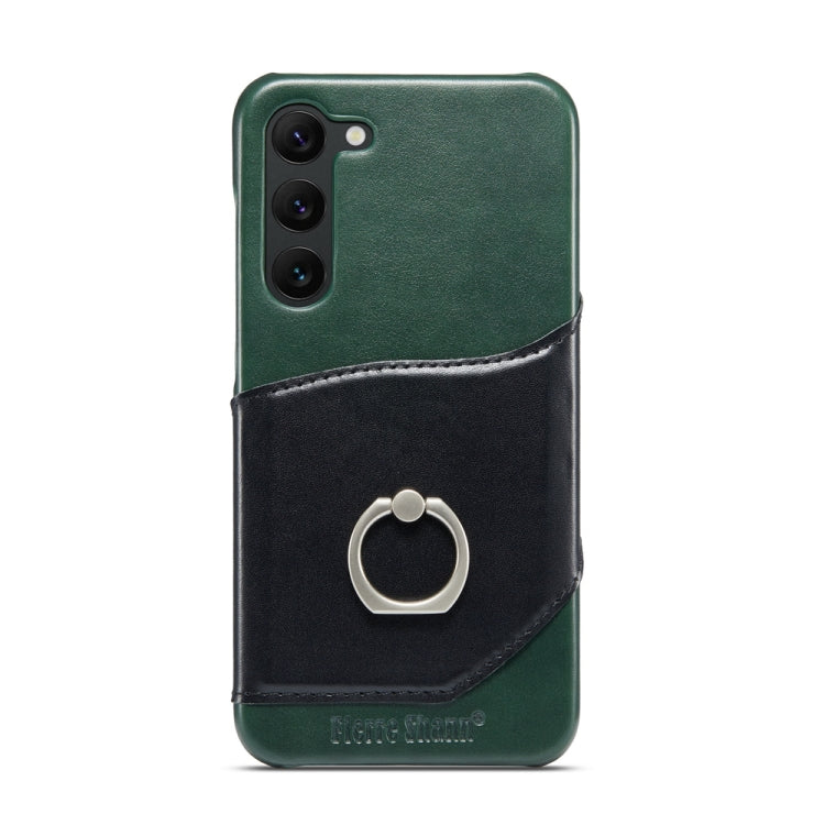For Samsung Galaxy S23+ 5G Fierre Shann Oil Wax Texture Genuine Leather Back Phone Case(Black) - Galaxy S23+ 5G Cases by FIERRE SHANN | Online Shopping UK | buy2fix