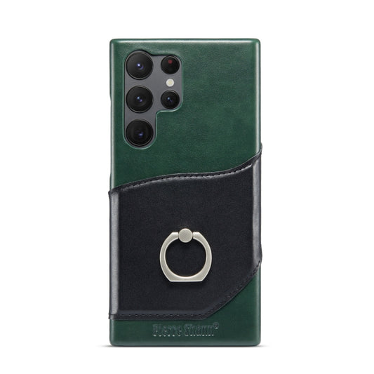 For Samsung Galaxy S23 Ultra 5G Fierre Shann Oil Wax Texture Genuine Leather Back Phone Case(Black) - Galaxy S23 Ultra 5G Cases by FIERRE SHANN | Online Shopping UK | buy2fix