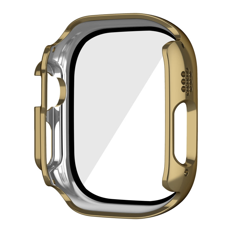 For Apple Watch Ultra 3 / 2 / 1 49mm Plating Gloss PC Tempered Glass Integral Watch Case(Dark Gold) by buy2fix