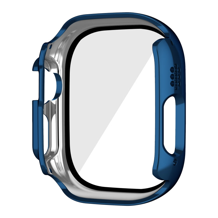 For Apple Watch Ultra 3 / 2 / 1 49mm Plating Gloss PC Tempered Glass Integral Watch Case(Dark Blue) by buy2fix