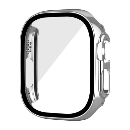For Apple Watch Ultra 3 / 2 / 1 49mm Plating Gloss PC Tempered Glass Integral Watch Case(Silver) by buy2fix