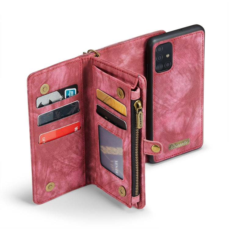For Samsung Galaxy A51 CaseMe-008 Detachable Multifunctional Flip Leather Phone Case(Red) - Galaxy Phone Cases by CaseMe | Online Shopping UK | buy2fix