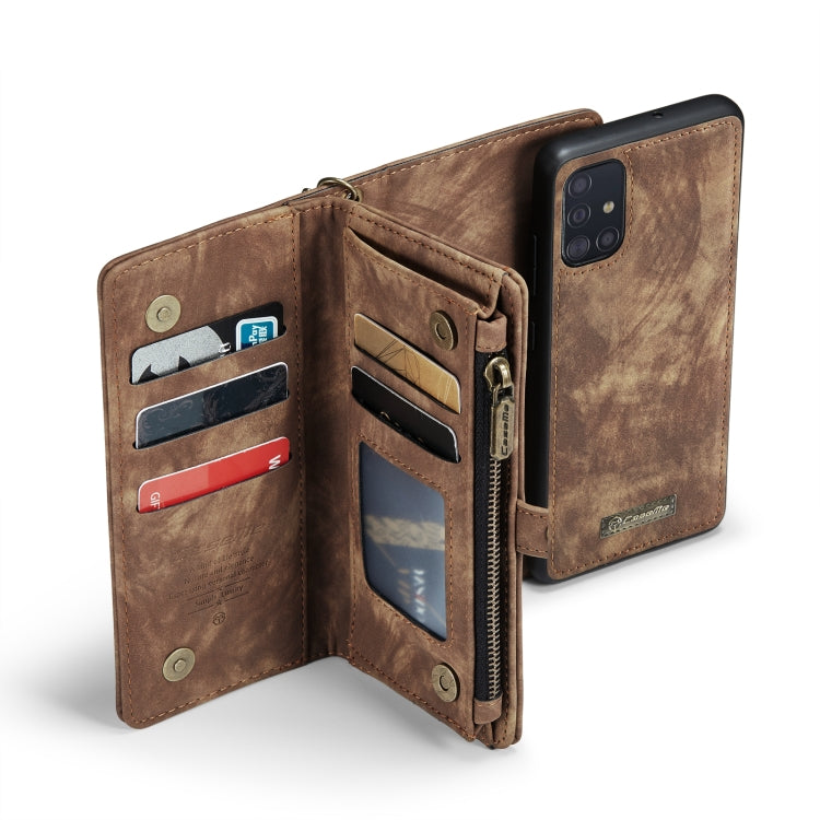 For Samsung Galaxy A51 CaseMe-008 Detachable Multifunctional Flip Leather Phone Case(Brown) - Galaxy Phone Cases by CaseMe | Online Shopping UK | buy2fix