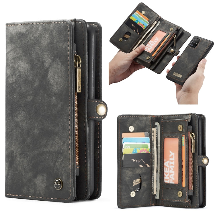 For Galaxy A71 CaseMe Detachable Multifunctional Horizontal Flip Leather Case, with Card Slot & Holder & Zipper Wallet & Photo Frame(Black) - Galaxy Phone Cases by CaseMe | Online Shopping UK | buy2fix