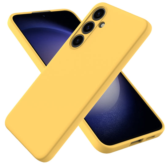 For Samsung Galaxy S24+ 5G Solid Color Liquid Silicone Dropproof Full Coverage Phone Case(Yellow)