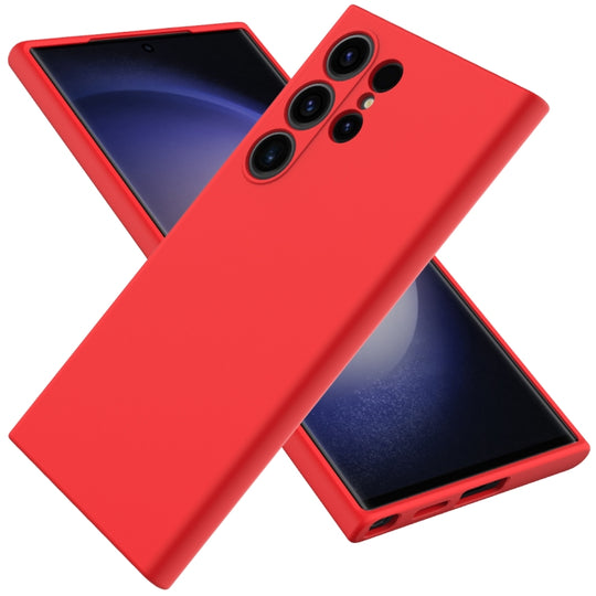 For Samsung Galaxy S24 Ultra 5G Solid Color Liquid Silicone Dropproof Full Coverage Phone Case(Red)