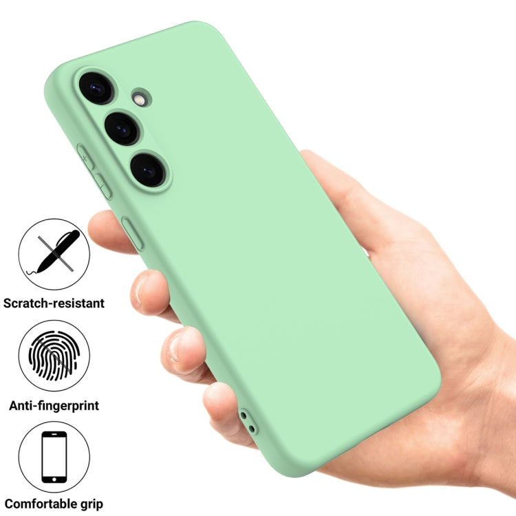 For Samsung Galaxy S25 5G Solid Color Liquid Silicone Dropproof Full Coverage Phone Case(Green) by buy2fix