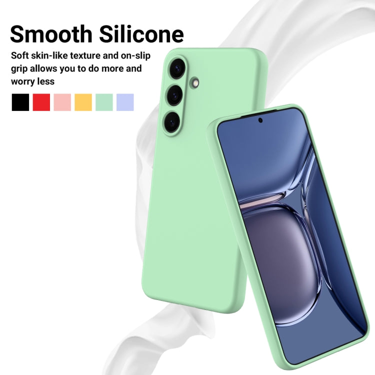 For Samsung Galaxy S25 5G Solid Color Liquid Silicone Dropproof Full Coverage Phone Case(Green) by buy2fix