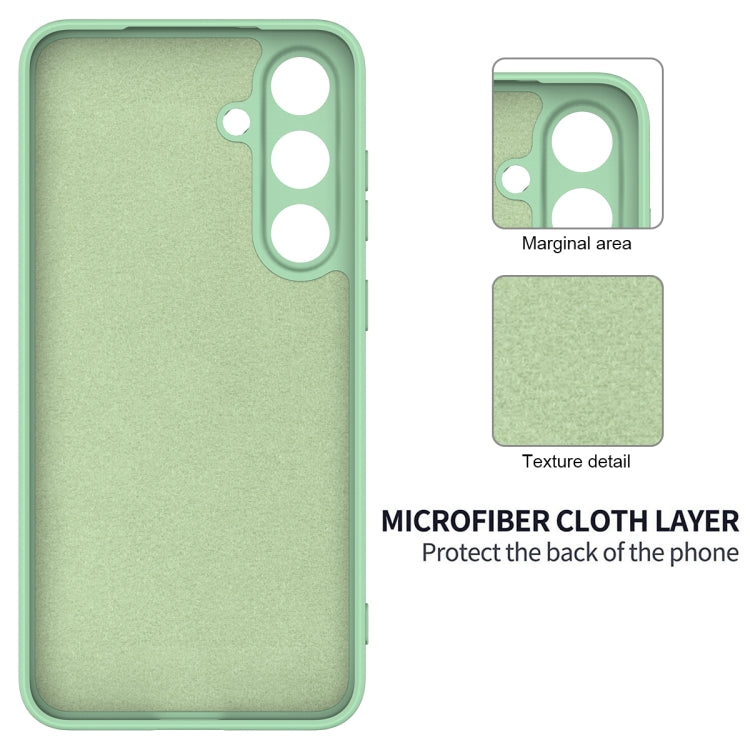 For Samsung Galaxy S25 5G Solid Color Liquid Silicone Dropproof Full Coverage Phone Case(Green) by buy2fix