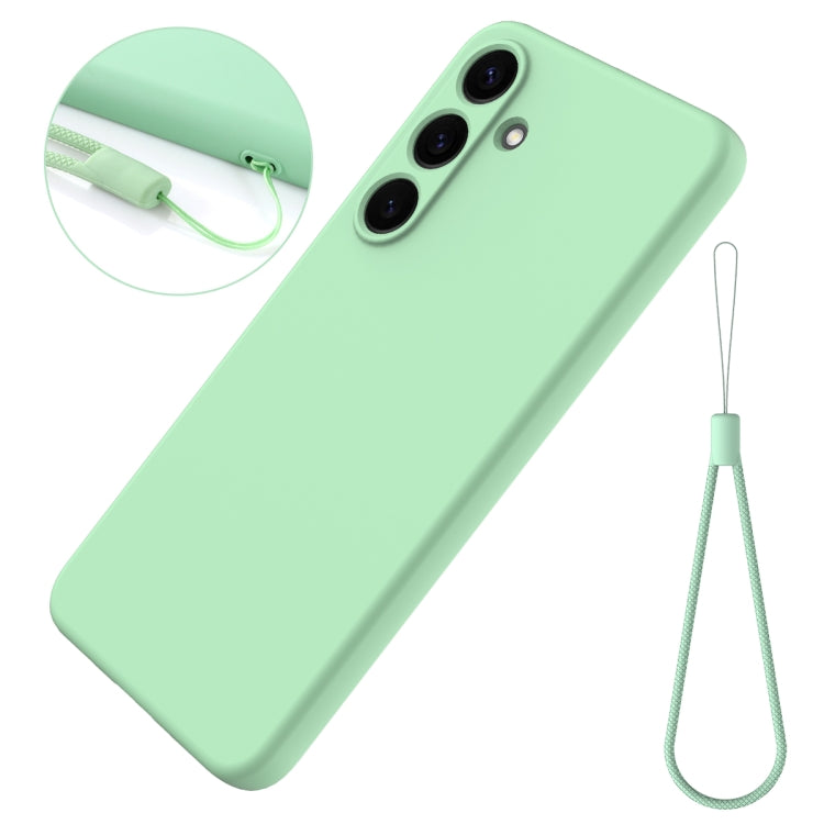 For Samsung Galaxy S25 5G Solid Color Liquid Silicone Dropproof Full Coverage Phone Case(Green) by buy2fix