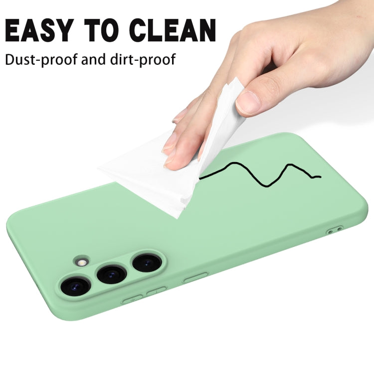 For Samsung Galaxy S25 5G Solid Color Liquid Silicone Dropproof Full Coverage Phone Case(Green) by buy2fix