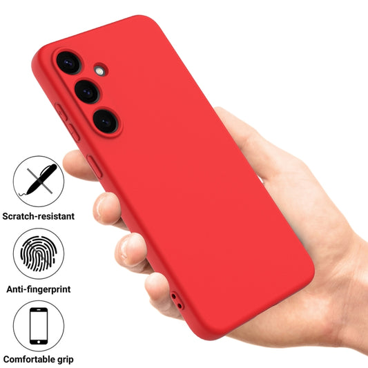 For Samsung Galaxy S25 5G Solid Color Liquid Silicone Dropproof Full Coverage Phone Case(Red) by buy2fix