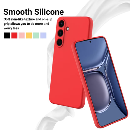 For Samsung Galaxy S25 5G Solid Color Liquid Silicone Dropproof Full Coverage Phone Case(Red) by buy2fix