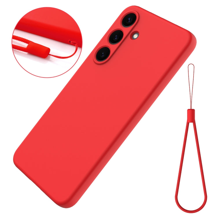For Samsung Galaxy S25 5G Solid Color Liquid Silicone Dropproof Full Coverage Phone Case(Red) by buy2fix